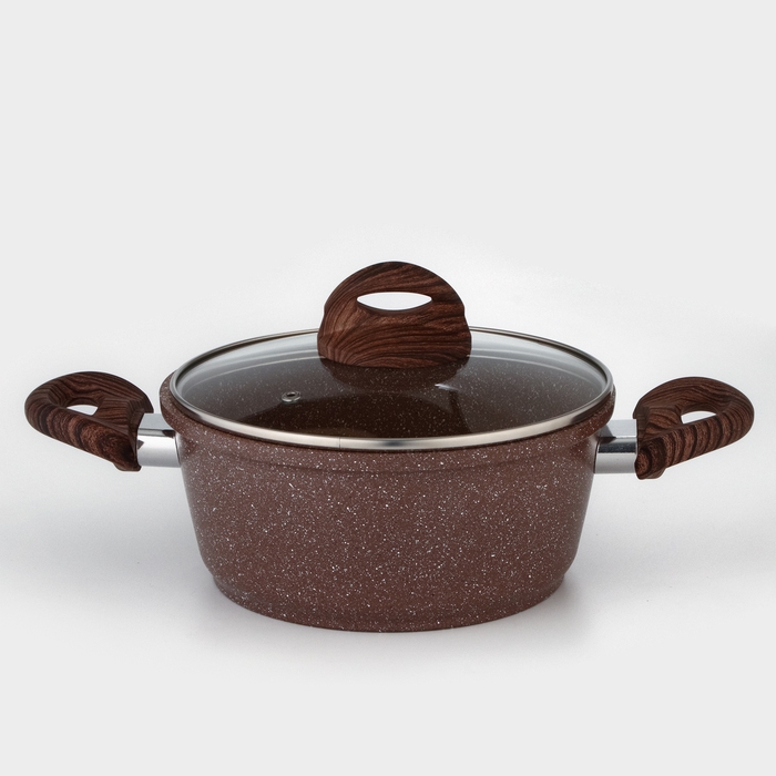 Кастрюля Доляна «Брауни», 2 л, d=20 см, h=9 см, стеклянная крышка, антипригарное покрытие, индукция Кастрюля Доляна «Брауни», 2 л, d=20 см, h=9 см, стеклянная крышка, антипригарное покрытие, индукция