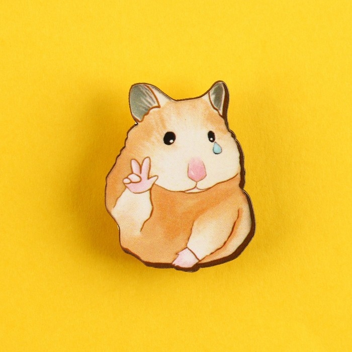 Значок деревянный «Хомяк », серия мемы , 2,6 х 3,3 см Значок деревянный «Хомяк », серия мемы , 2,6 х 3,3 см