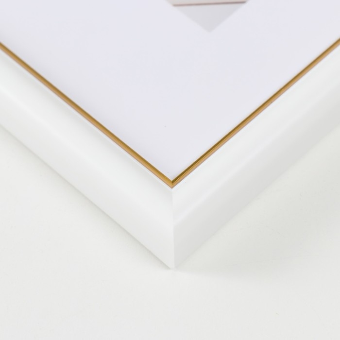 Фоторамка пластик Фоторамка пластик "МИРАМ" 13х18 см, 636461-5, белый с золотом (пластиковый экран)