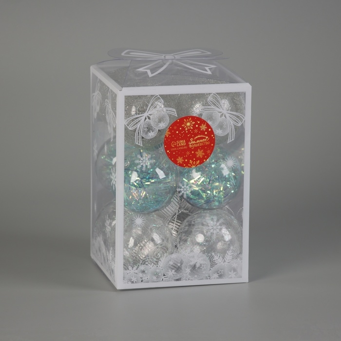 Набор шаров пластик d-6 см, 12 шт Набор шаров пластик d-6 см, 12 шт "Калейдоскоп" микс