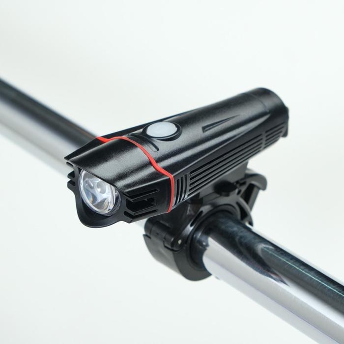 Фонарь велосипедный передний аккумуляторный, водонепроницаемый, 1 диод, 4 режима, микс Фонарь велосипедный передний аккумуляторный, водонепроницаемый, 1 диод, 4 режима, микс