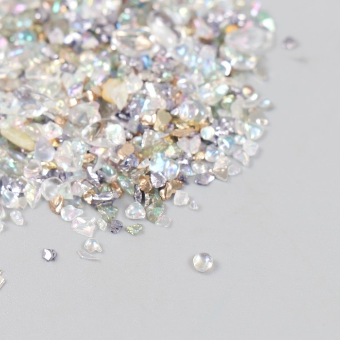 Декор для творчества в баночке Декор для творчества в баночке "Природный камень со стеклом - Серебро" 20 гр 5х2,2х2,2 см