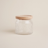 Банка стеклянная для хранения сыпучих продуктов SL Home «Валенсия», 1 л, 12×11,5 см, с деревянной крышкой