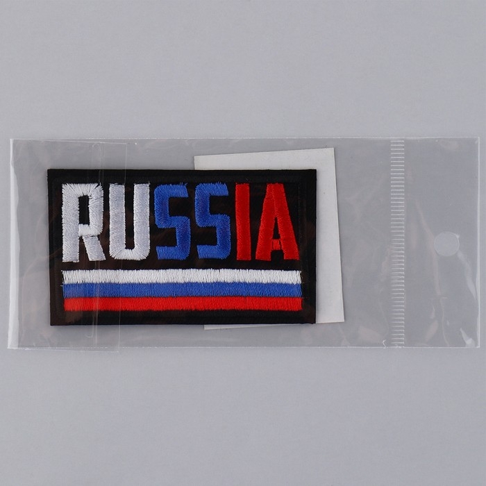 Термонаклейка на одежду «Russia», 7 х 4 см Термонаклейка на одежду «Russia», 7 х 4 см