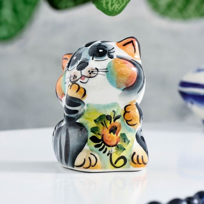 Сувенир Сувенир "Кот Ласка", гжель, цвет