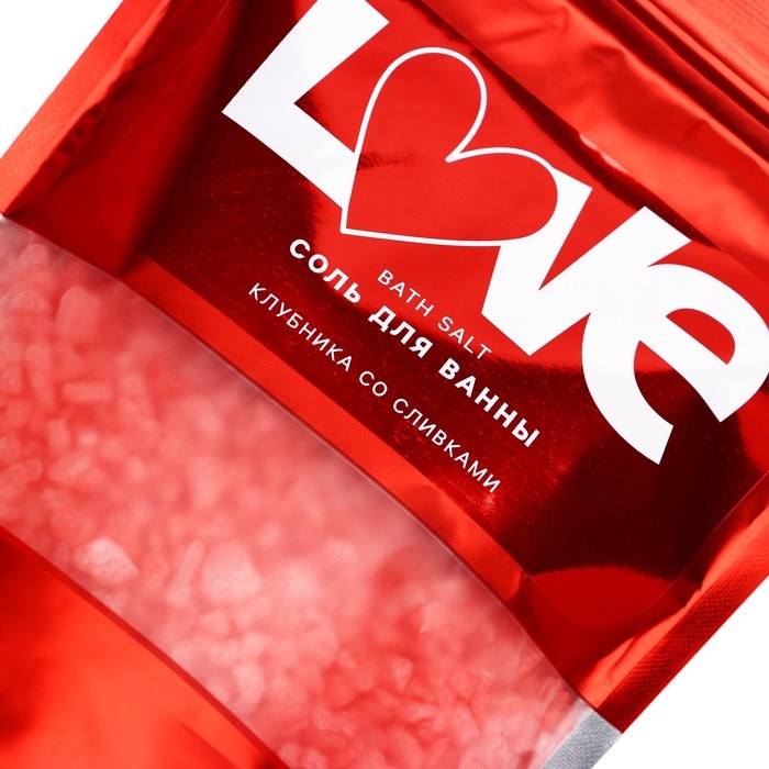 Соль для ванны, 330 г, аромат клубники со сливками, ЧИСТОЕ СЧАСТЬЕ Соль для ванны, 330 г, аромат клубники со сливками, ЧИСТОЕ СЧАСТЬЕ