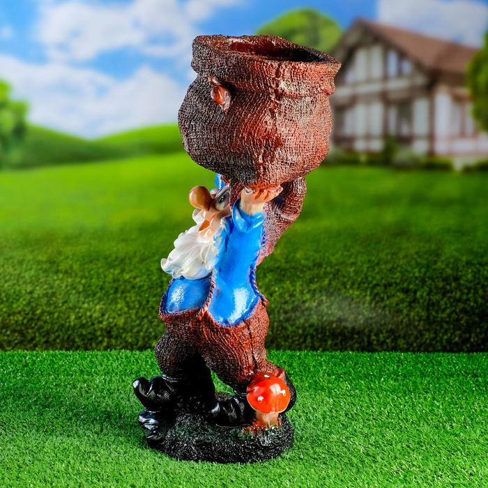 Фигурное кашпо Фигурное кашпо "Гном с мешком" 41х18 см