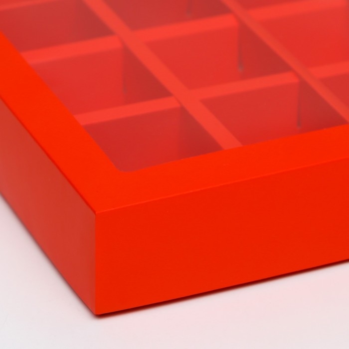 Коробка для 12 конфет, алый, 19 х 15 х 3,5 см. Кондитерская упаковка Коробка для 12 конфет, алый, 19 х 15 х 3,5 см. Кондитерская упаковка