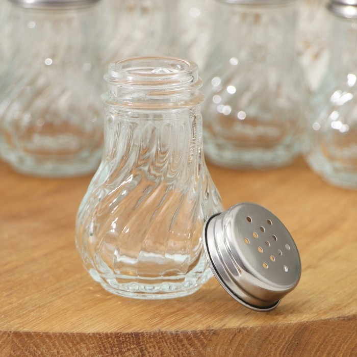 Набор стеклянных солонок Доляна «Изгиб граней», 24 предмета: 60 мл, 5×7,5 см Набор стеклянных солонок Доляна «Изгиб граней», 24 предмета: 60 мл, 5×7,5 см