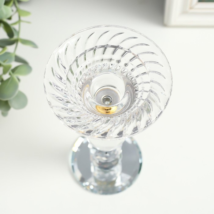 Подсвечник стекло на 1 свечу Подсвечник стекло на 1 свечу "Элизий" овальная ножка 9х9х17 см