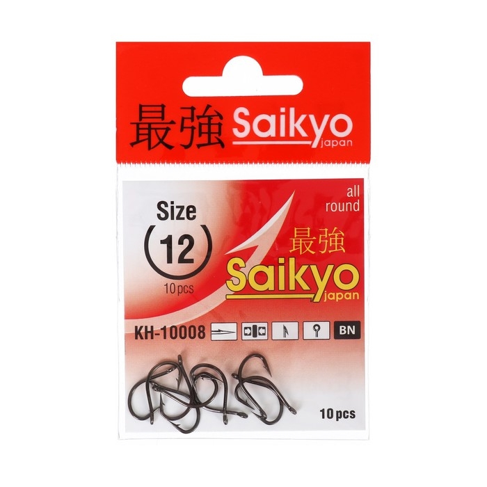 Крючки Saikyo KH-10008 Idumezina BN № 12, 10 шт Крючки Saikyo KH-10008 Idumezina BN № 12, 10 шт
