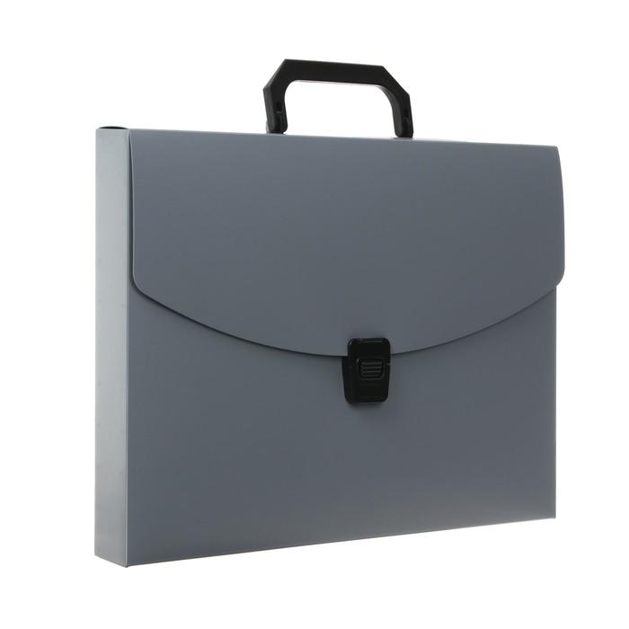 Папка-портфель А4, 1 отделение, 700 мкм, Calligrata, до 300 листов, серая Папка-портфель А4, 1 отделение, 700 мкм, Calligrata, до 300 листов, серая