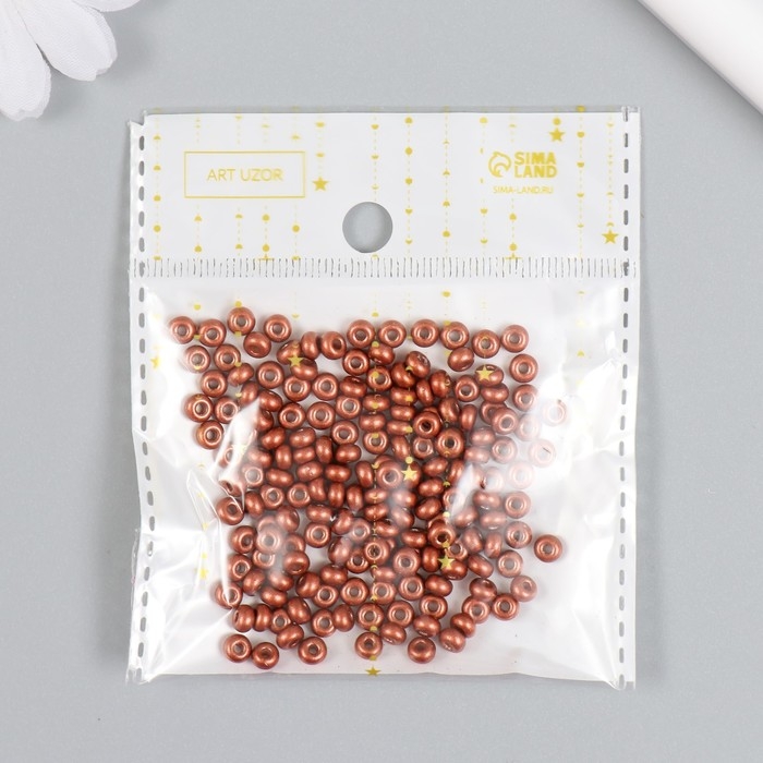 Бисер стекло 6/0  Бисер стекло 6/0 "Металлик. Медь" 10 гр