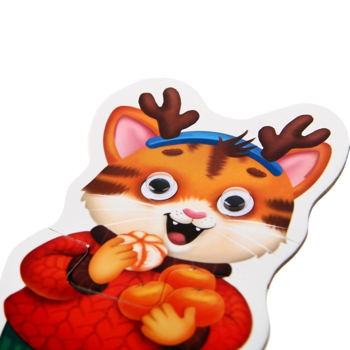 Макси-пазлы с глазками «Новый год», 4 пазла, 8 деталей Макси-пазлы с глазками «Новый год», 4 пазла, 8 деталей