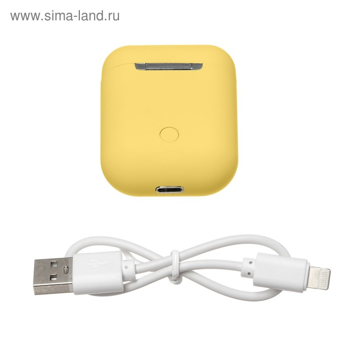 Наушники беспроводные Luazon i12, TWS, BT 5.0, 35/300 мАч, сенсор, матовые, жёлтые Наушники беспроводные Luazon i12, TWS, BT 5.0, 35/300 мАч, сенсор, матовые, жёлтые