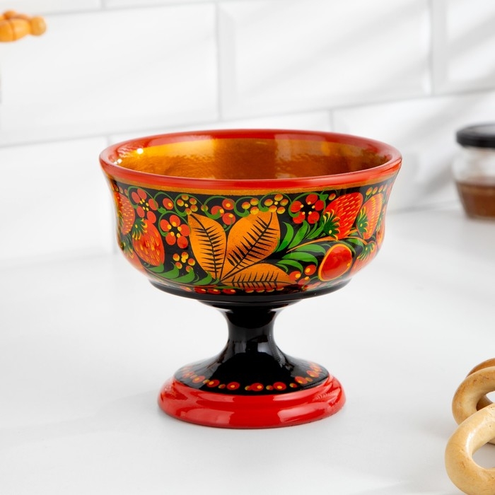 Конфетница, 14,5×15 см, хохлома Конфетница, 14,5×15 см, хохлома