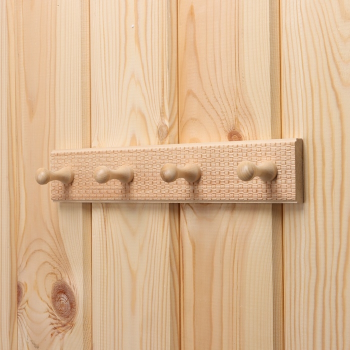 Вешалка Вешалка "Классика" 4 крючка, липа, 35х2,5х6,5 см Плетёнка