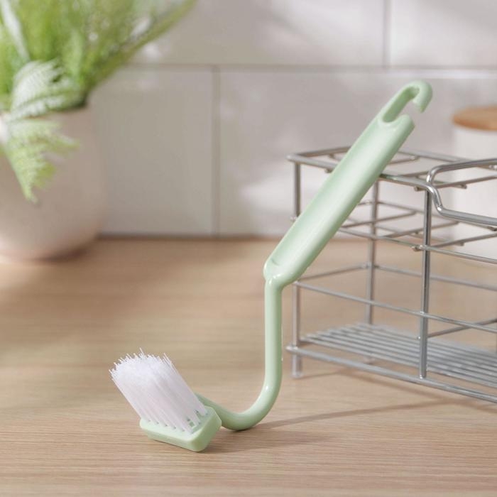 Щётка с изогнутой ручкой Доляна, 20 см, цвет МИКС Щётка с изогнутой ручкой Доляна, 20 см, цвет МИКС