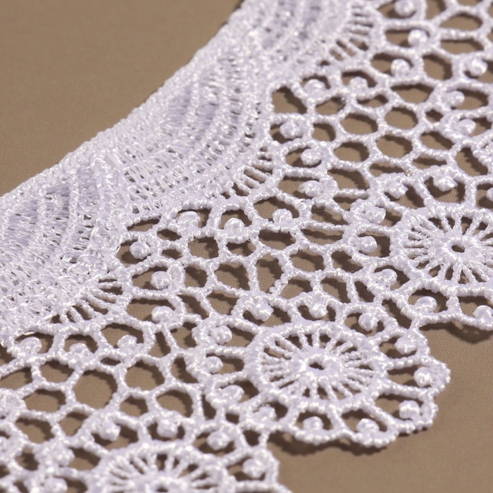 Воротник пришивной, гипюровый, 22 × 6,5 см, цвет белый Воротник пришивной, гипюровый, 22 × 6,5 см, цвет белый