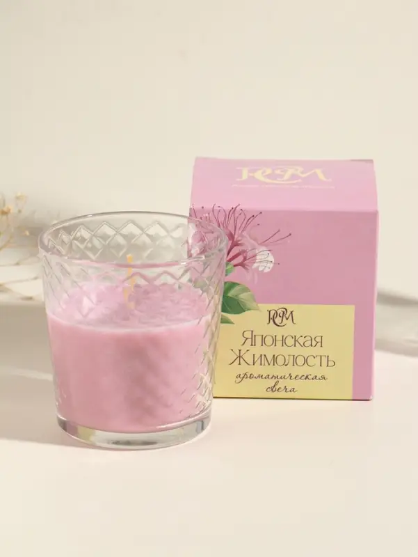 Ароматическая свеча в стакане &laquo;Японская жимолость&raquo;, 8&times;8.5 см, 30 ч