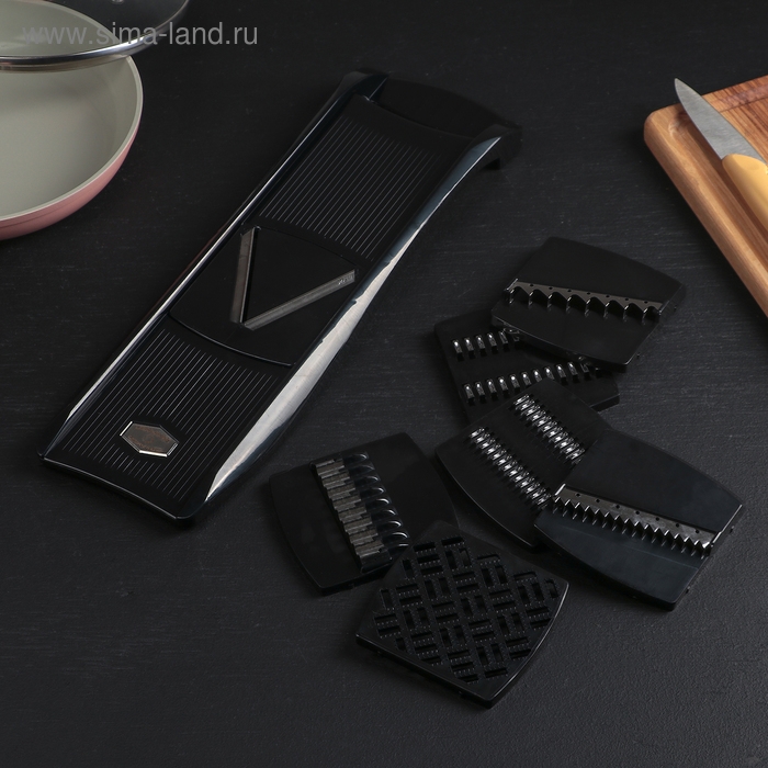 Овощерезка, с 7 насадками, 37,5 см, цвет чёрный Овощерезка, с 7 насадками, 37,5 см, цвет чёрный