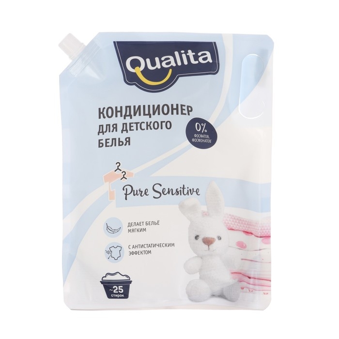 Кондиционер для белья Qualita Pure sensitive, детский, 1 л Кондиционер для белья Qualita Pure sensitive, детский, 1 л