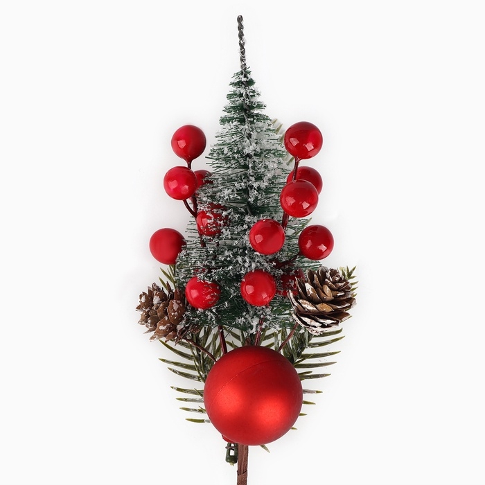 Новогодний декор, веточка  "Зимние настроение" 30х11х7 см