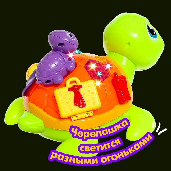 Каталка музыкальная «Черепашки», световые, звуковые эффекты, работает от батареек Каталка музыкальная «Черепашки», световые, звуковые эффекты, работает от батареек