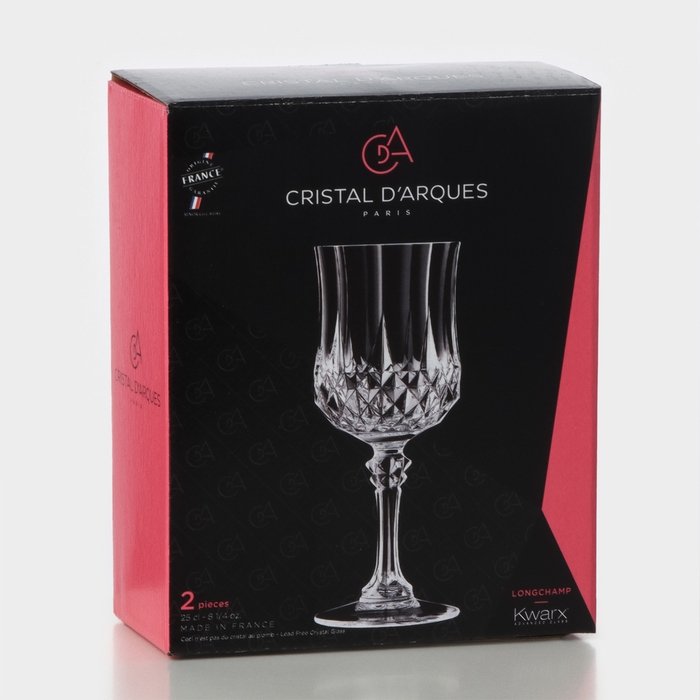 Набор бокалов для вина Longchamp, 250 мл, хрустальное стекло, 2 шт Набор бокалов для вина Longchamp, 250 мл, хрустальное стекло, 2 шт