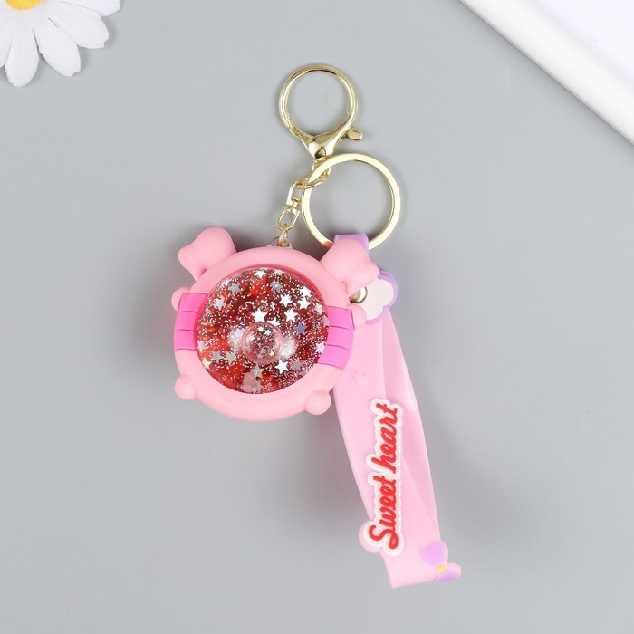Брелок резина  Брелок резина "Шарик-свинка" с браслетом и карабином, розовый 4х6,5х5,5 см