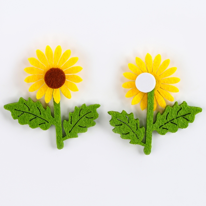 Декор из фетра на клеевой основе, набор 20 шт., размер 1 шт. — 6 × 5 см., цвет жёлтый Декор из фетра на клеевой основе, набор 20 шт., размер 1 шт. — 6 × 5 см., цвет жёлтый