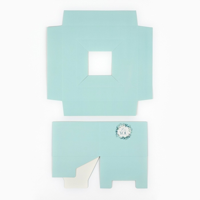 Коробка подарочная складная переноска для цветов, упаковка, «Бирюза», 20 x 20 x 4 см Коробка подарочная складная переноска для цветов, упаковка, «Бирюза», 20 x 20 x 4 см