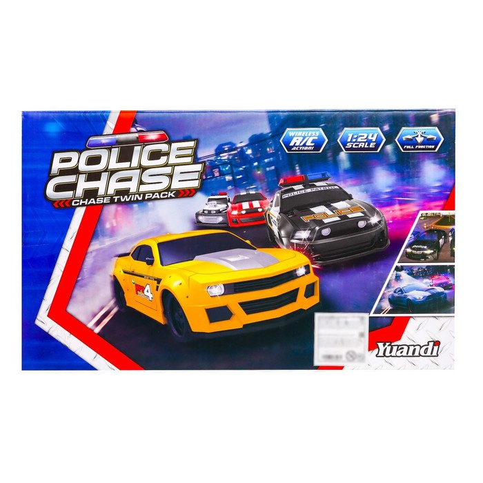 Набор машин радиоуправляемых «Полицейская погоня», 2 шт., 1:24, работают от батареек Набор машин радиоуправляемых «Полицейская погоня», 2 шт., 1:24, работают от батареек