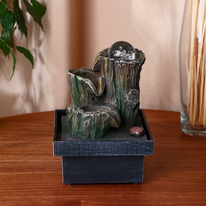 Фонтан Фонтан "Брёвна вертикаль" 14х14х19 см (с подсветкой)