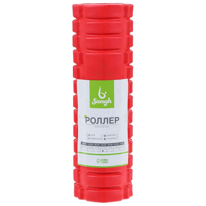Ролик массажный Sangh, 45х14 см, цвет красный Ролик массажный Sangh, 45х14 см, цвет красный