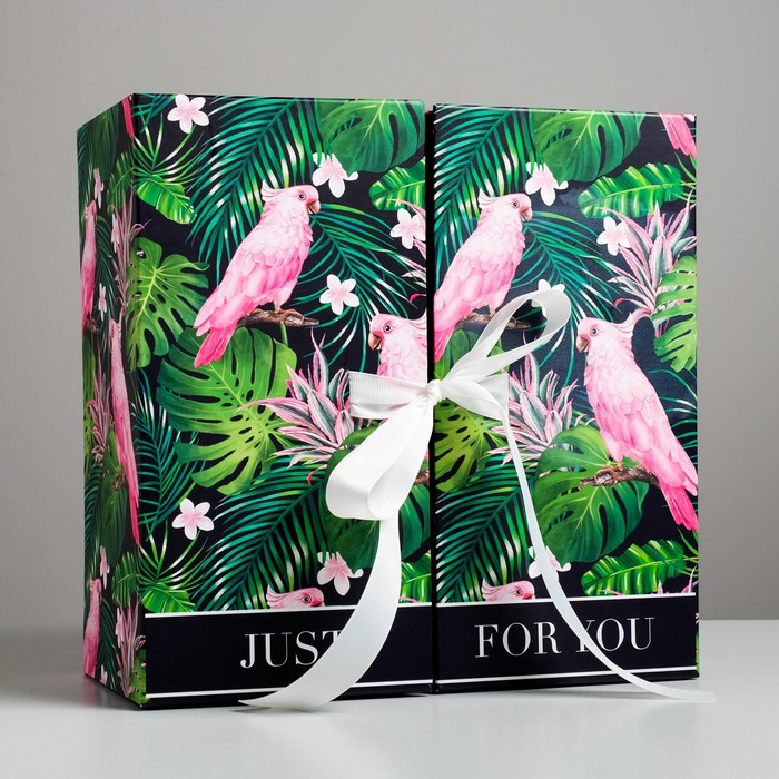 Коробка подарочная, упаковка, «Тропики», 29,5 х 29,5 х 14,5 см Коробка подарочная, упаковка, «Тропики», 29,5 х 29,5 х 14,5 см