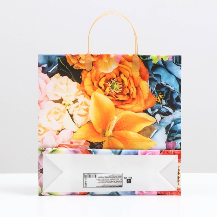 Пакет Пакет "Оранжевый букет", мягкий пластик, 30 x 30 см, 100 мкм