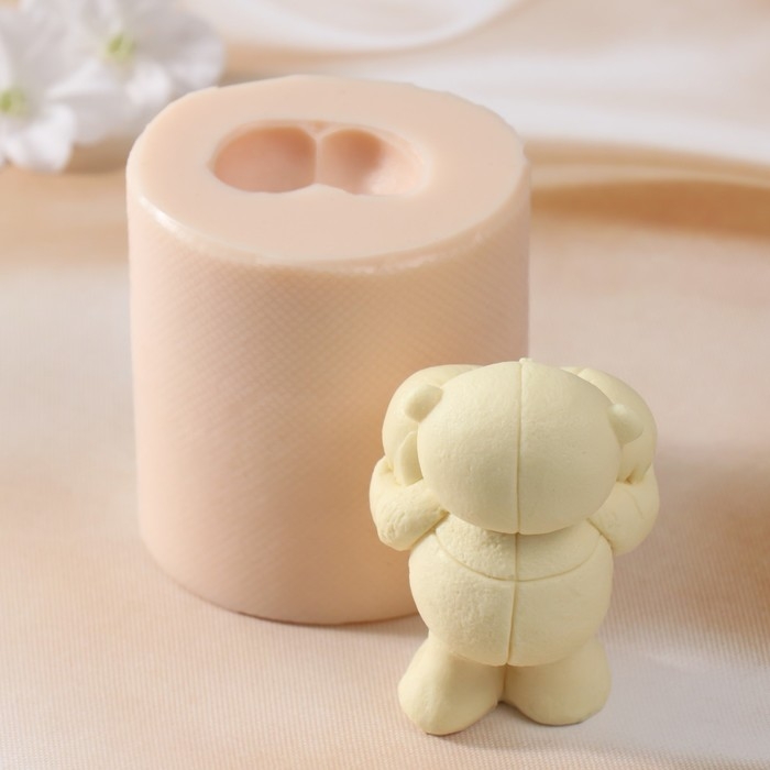 Молд силиконовый Молд силиконовый "Медведь с большим сердцем" Силикон 8,5х6,5х5 см