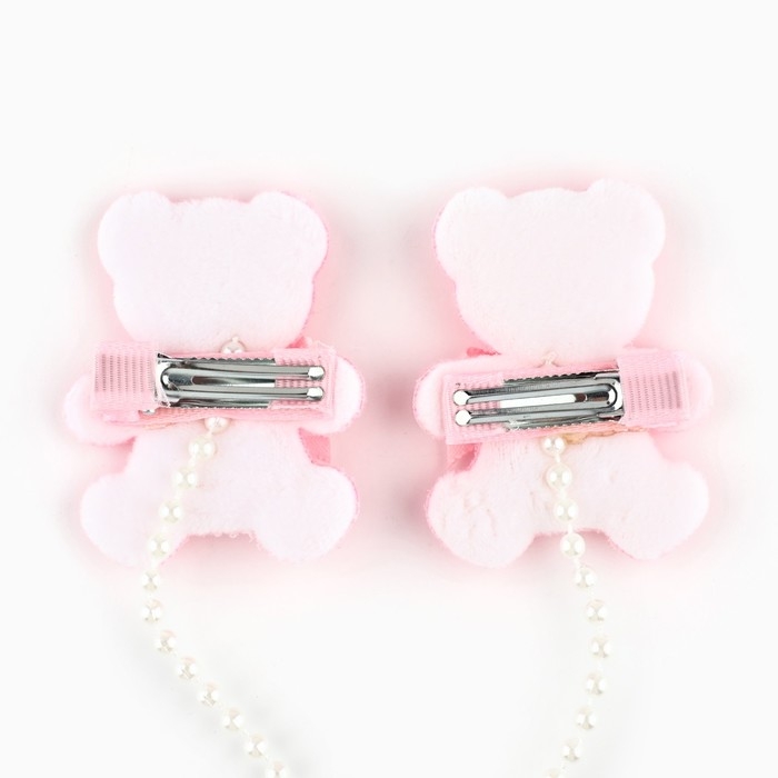 Заколки мишки новогодние «Привет зима», на Новый год, набор 2 шт, 5 х 4 см Заколки мишки новогодние «Привет зима», на Новый год, набор 2 шт, 5 х 4 см