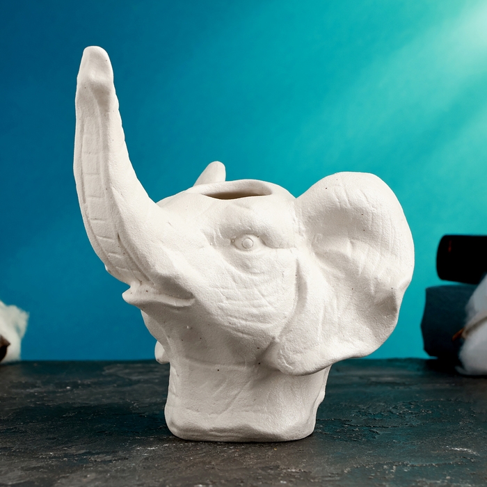 Кашпо - ваза  Кашпо - ваза "Слон" белый, 13х12х15см