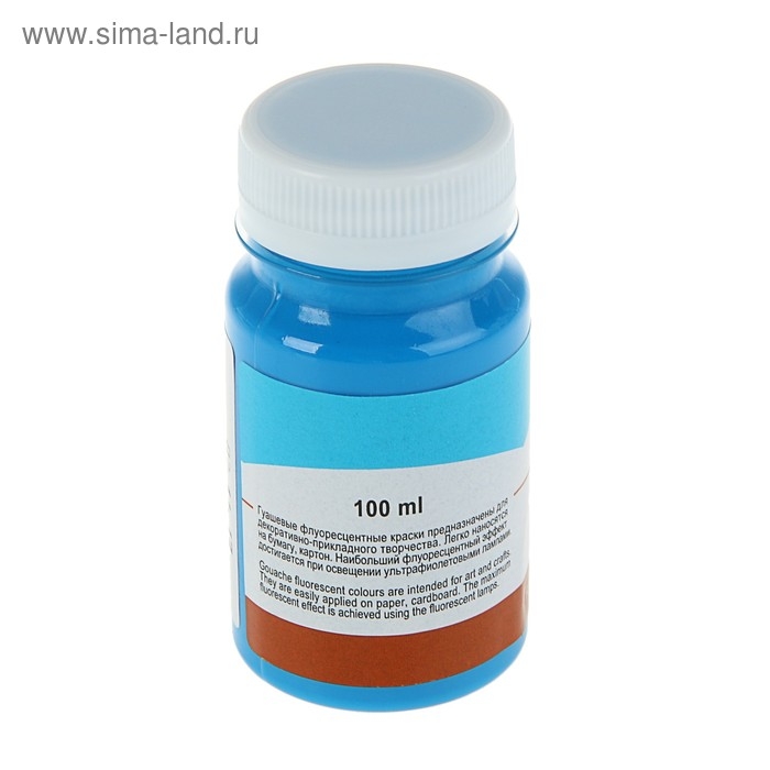 Гуашь художественная в банке 100 мл, Fluo, ЗХК Гуашь художественная в банке 100 мл, Fluo, ЗХК "Сонет", голубая флуор (6727513)
