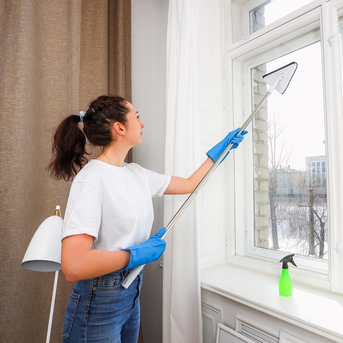 Окномойка с стальной ручкой и сгоном Raccoon, 25×17×105(148) см, 2 насадки из микрофибры Окномойка с стальной ручкой и сгоном Raccoon, 25×17×105(148) см, 2 насадки из микрофибры