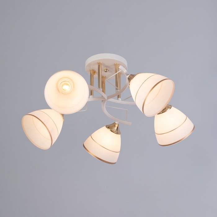 Люстра Люстра "Аделла" 5хЕ27 40Вт бело-золотой 65х65х26 см BayerLux