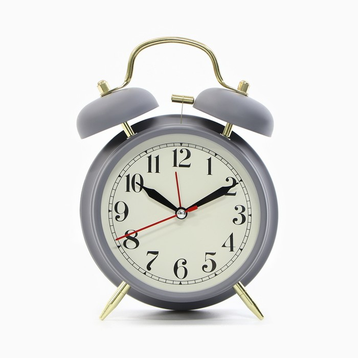 Будильник Будильник "Пеннант", с подсветкой, d-9 см, 17 х 11.5 см, серые