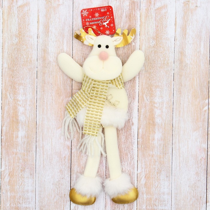 Мягкая подвеска Мягкая подвеска "Олень в костюмчике с цветами, длинные ножки" 8х24 см, золото