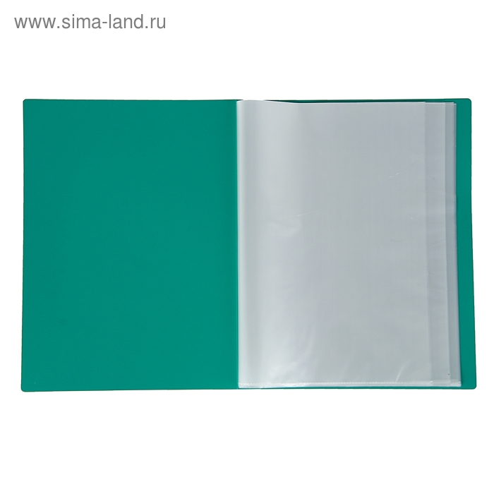 Папка с 40 вкладышами А4, 500 мкм, Calligrata, текстура Папка с 40 вкладышами А4, 500 мкм, Calligrata, текстура "песок", зелёная
