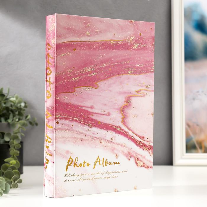 Фотоальбом на 300 фото 10х15 см Фотоальбом на 300 фото 10х15 см "Голубой мрамор с золотом" в коробке МИКС 33,5х23х5,5 см