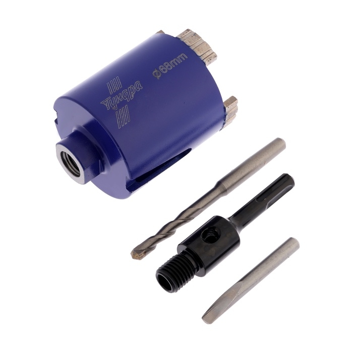 Коронка алмазная по бетону ТУНДРА, SDS-plus, М16 х 68 мм, высота 73 мм Коронка алмазная по бетону ТУНДРА, SDS-plus, М16 х 68 мм, высота 73 мм