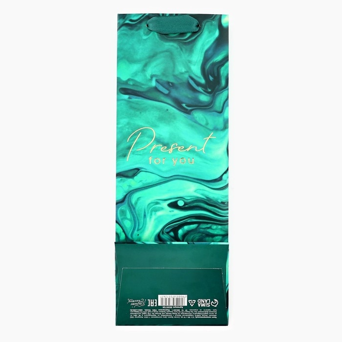 Пакет подарочный ламинированный под бутылку, упаковка, Present for you, 13 x 36 x 10 см Пакет подарочный ламинированный под бутылку, упаковка, Present for you, 13 x 36 x 10 см