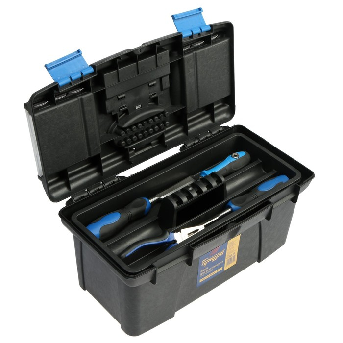 Ящик для инструмента ТУНДРА, 16 Ящик для инструмента ТУНДРА, 16", 410 х 220 х 195 мм, пластиковый